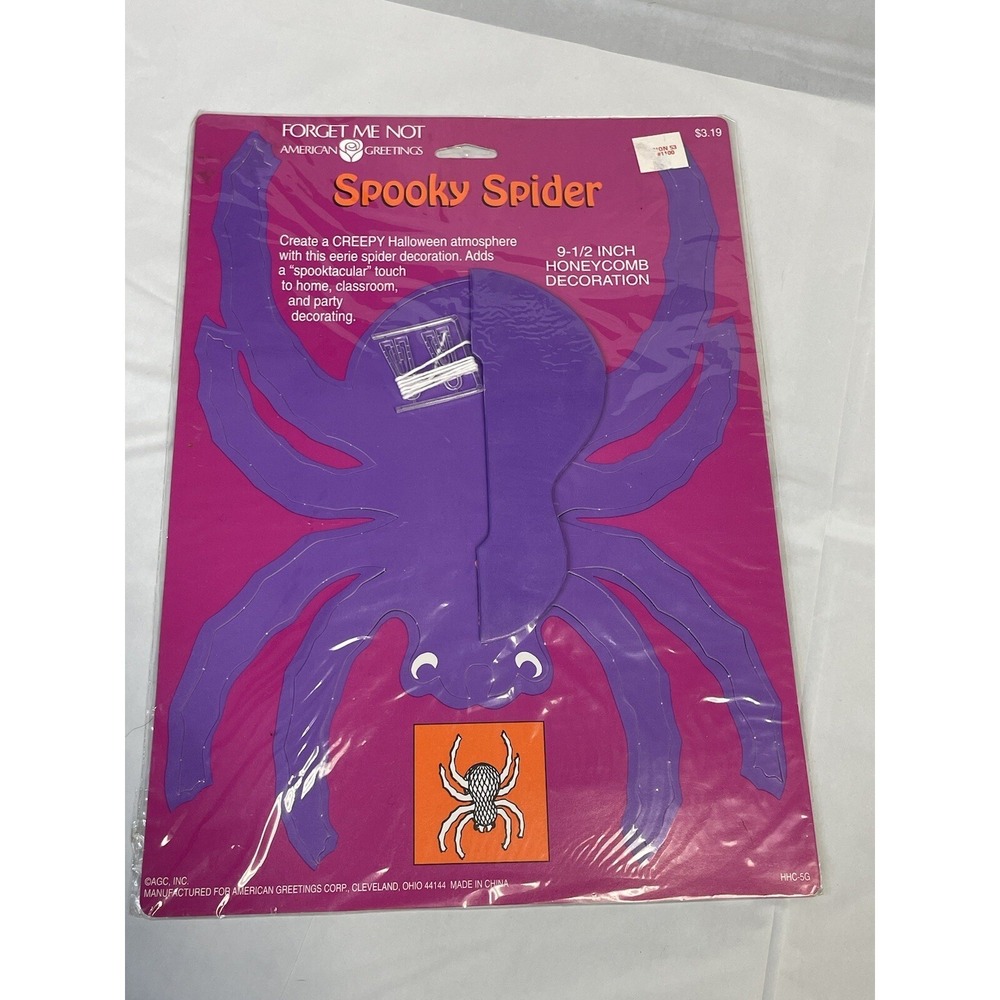 Forget Me Not Halloween Spider Decor Vintage New American greetings